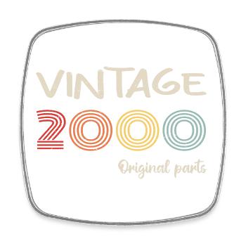 Original 2000 Vintage | Birthday present 2000 - Square fridge magnet - white - Front