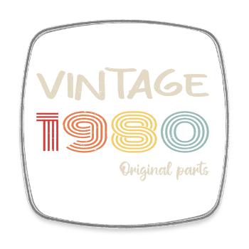 Millésime original 1980 | Cadeau d’anniversaire 1980 - Magnet carré - blanc - Devant