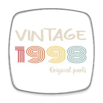 Original 1998 Vintage | Birthday present 1998 - Square fridge magnet - white - Front