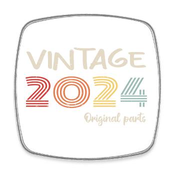 Millésime original 2024 | Cadeau d’anniversaire 2024 - Magnet carré - blanc - Devant