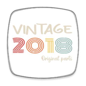 Original 2018 Vintage | Birthday Gift 2018 - Square fridge magnet - white - Front