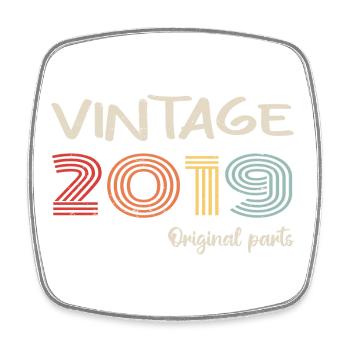 Original 2019 Vintage | Birthday Gift 2019 - Square fridge magnet - white - Front