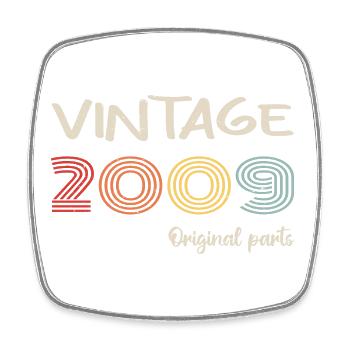 Original 2009 Vintage | Birthday present 2009 - Square fridge magnet - white - Front