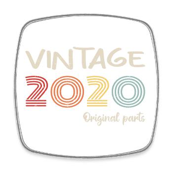 Millésime original 2020 | Cadeau d’anniversaire 2020 - Magnet carré - blanc - Devant
