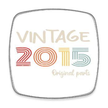 Millésime original 2015 | Cadeau d’anniversaire 2015 - Magnet carré - blanc - Devant