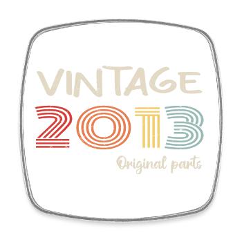 Original 2013 Vintage | Birthday Present 2013 - Square fridge magnet - white - Front