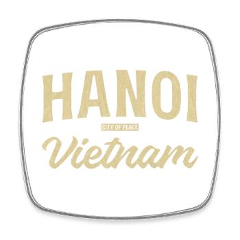 Hanoï, Vietnam, Ville de la Paix Vintage - Magnet carré - blanc - Devant
