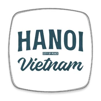 Hanoi Vietnam Vintage Schrift - Viereckiger Kühlschrankmagnet - Weiß - Vorne