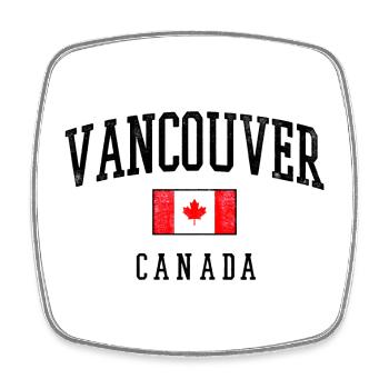 Vancouver Kanada Vintage Emblem - Viereckiger Kühlschrankmagnet - Weiß - Vorne
