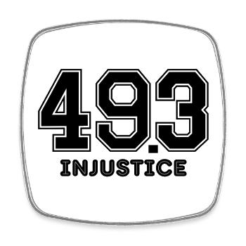 pension reform, Macron, injustice - Square fridge magnet - white - Front