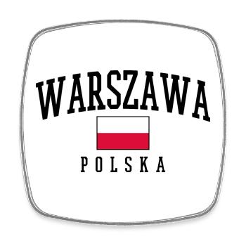 Warsaw - Warszawa - Square fridge magnet - white - Front