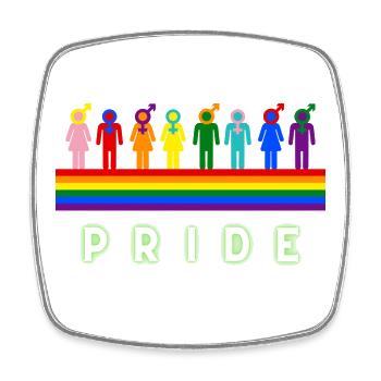 Pride Regenbogen LGBTQ Vielfalt Design - Viereckiger Kühlschrankmagnet - Weiß - Vorne