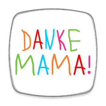 KINDERSCHRIFT SCHRIFTZUG DANKE MAMA - MUTTERTAG - Viereckiger Kühlschrankmagnet - Weiß - Vorne