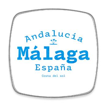 Malaga Andalusia Coastal Blue - Square fridge magnet - white - Front