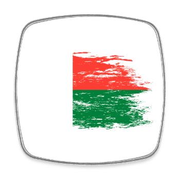 Madagaskar Flagge used - Viereckiger Kühlschrankmagnet - Weiß - Vorne
