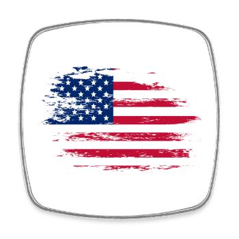 USA Flagge used - Viereckiger Kühlschrankmagnet - Weiß - Vorne