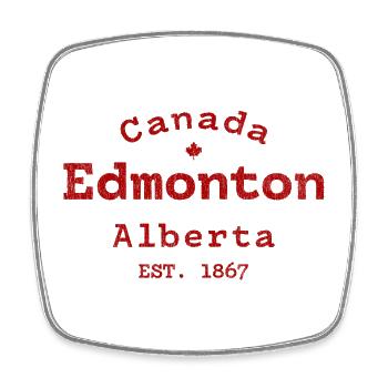 Edmonton, Alberta, Logo de la ville vintage - Magnet carré - blanc - Devant