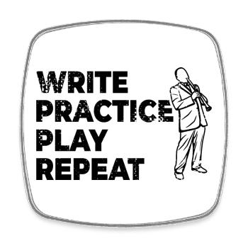 Motivating clarinet saying - Square fridge magnet - white - Front