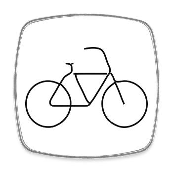 Minimalist Bicycle Illustration - Square fridge magnet - white - Front
