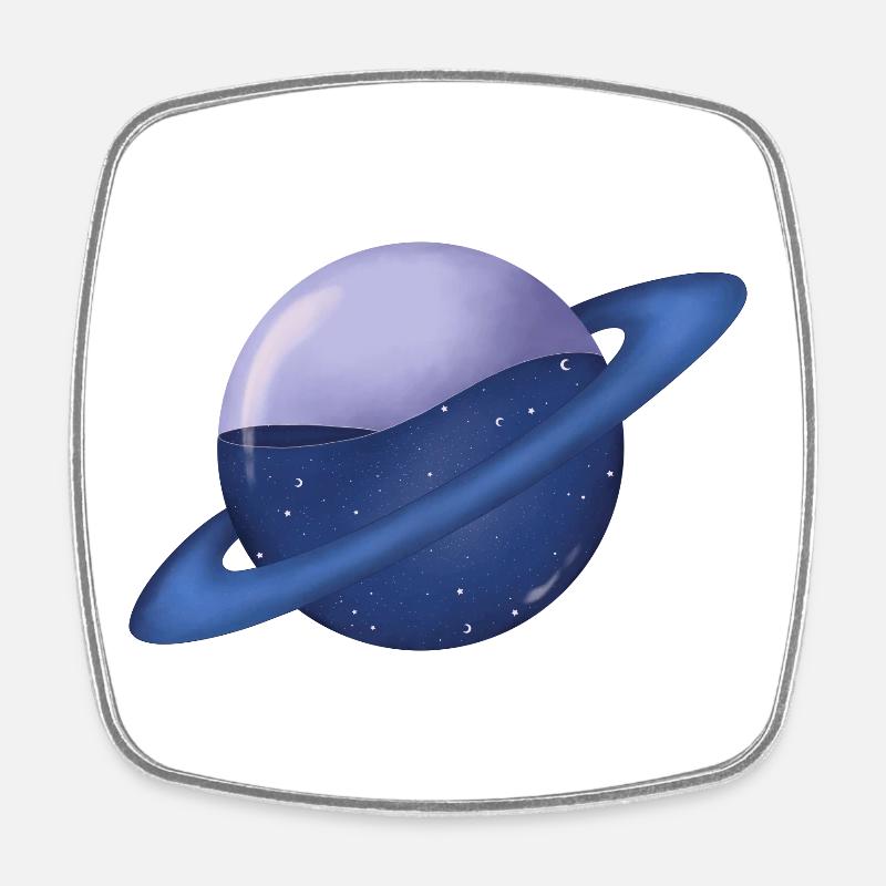 Planète Galaxy - Magnet carré - blanc