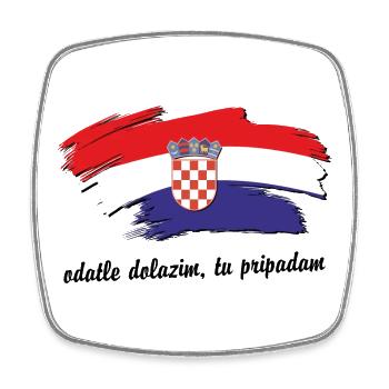 odatle dolazim tu pripadam - Kroatien Heimat - Viereckiger Kühlschrankmagnet - Weiß - Vorne