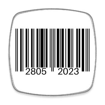 Barcode - Viereckiger Kühlschrankmagnet - Weiß - Vorne