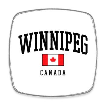 Winnipeg Kanada Flagge – City Design - Viereckiger Kühlschrankmagnet - Weiß - Vorne