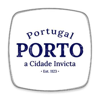 Porto a Cidade Invicta Est 1123 - Square fridge magnet - white - Front