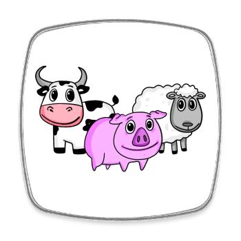 Cute animals - Square fridge magnet - white - Front