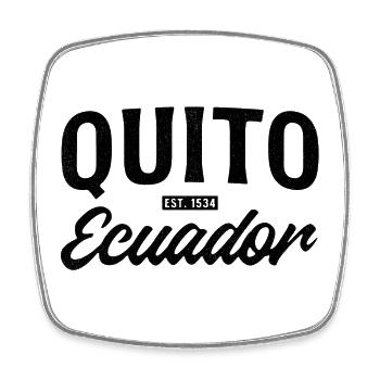 Quito Ecuador - Viereckiger Kühlschrankmagnet - Weiß - Vorne