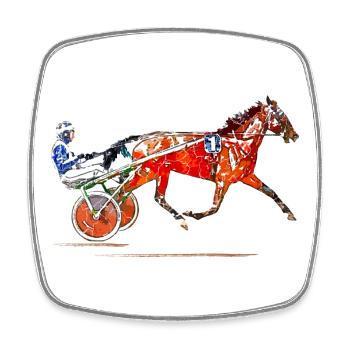 Trotting - Square fridge magnet - white - Front