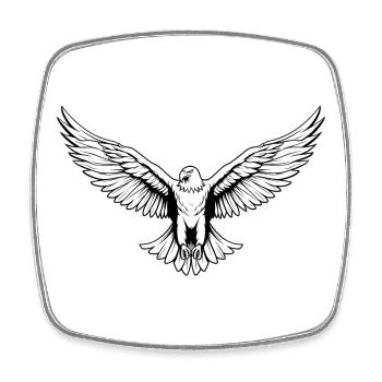 L’aigle déploie des ailes - oiseaux mouches nature animale - Magnet carré - blanc - Devant