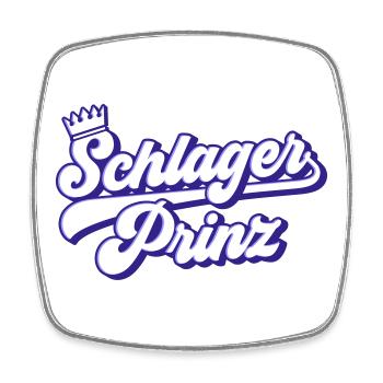 Schlager Prinz | Farben änderbar - Viereckiger Kühlschrankmagnet - Weiß - Vorne