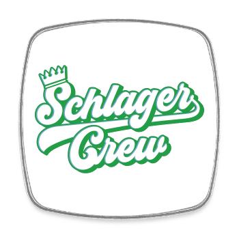 Schlager Crew | Farben änderbar - Viereckiger Kühlschrankmagnet - Weiß - Vorne