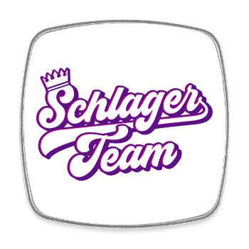 Schlager Team | Farben änderbar - Viereckiger Kühlschrankmagnet - Weiß - Vorne