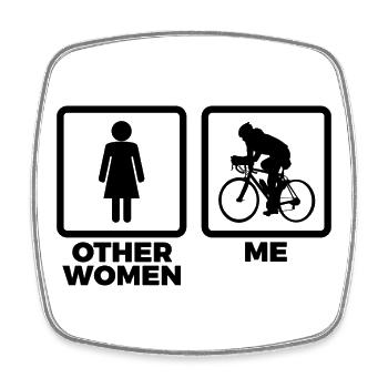Cycling Women Sketch - Square fridge magnet - white - Front