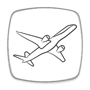 Avion - Magnet carré - blanc - Devant