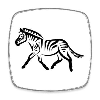 Zebra - Viereckiger Kühlschrankmagnet - Weiß - Vorne