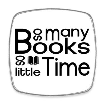 So many books, so little time - Square fridge magnet - white - Front