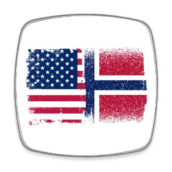 Drapeau Mashup États-Unis Norvège - Magnet carré - blanc - Devant