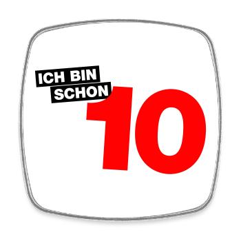 Ich bin schon 10 - Viereckiger Kühlschrankmagnet - Weiß - Vorne