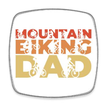 Funny mountain biker father - Square fridge magnet - white - Front