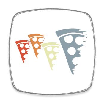 Croquis de pizza rétro - Magnet carré - blanc - Devant