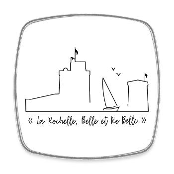 La Rochelle Belle et Re Belle4 by Nicolas POITEVIN - Magnet carré - blanc - Devant