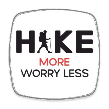 Hike More Worry Less - Hiking Gift - Square fridge magnet - white - Front