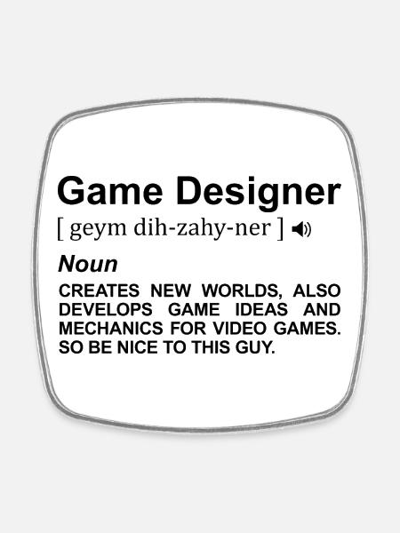Dictionnaire Game Designer - Magnet carré - blanc
