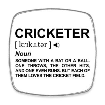 Cricketer Definition - Square fridge magnet - white - Front