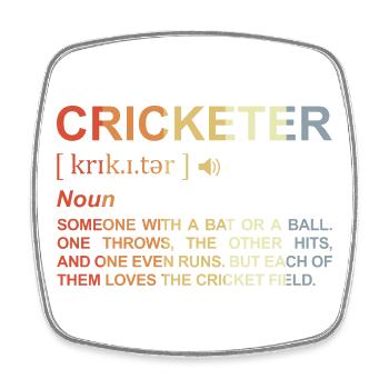 Dictionnaire du joueur de cricket - Magnet carré - blanc - Devant
