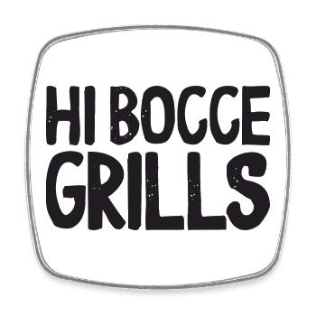 Hi Bocce Grills Ball mit Jack Bocci Game Bocce - Viereckiger Kühlschrankmagnet - Weiß - Vorne