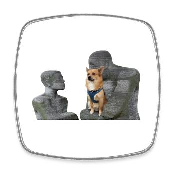 My Dog Is My Hero quer - Viereckiger Kühlschrankmagnet - Weiß - Vorne